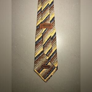 Missoni southwestern style 100% silk yellow blue sunset colors designer mens tie